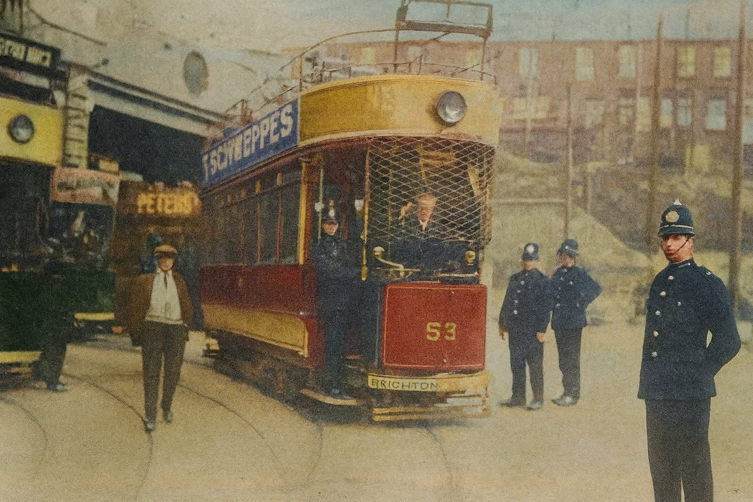 Colour illustration of Brighton Tram 53